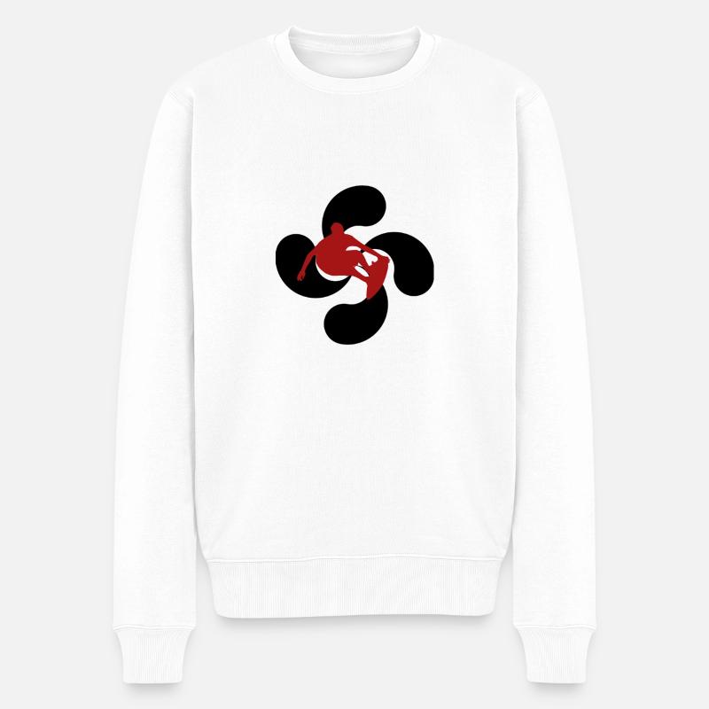 Surfen Baskenland 1 - Männer Premium Bio Pullover - Weiß