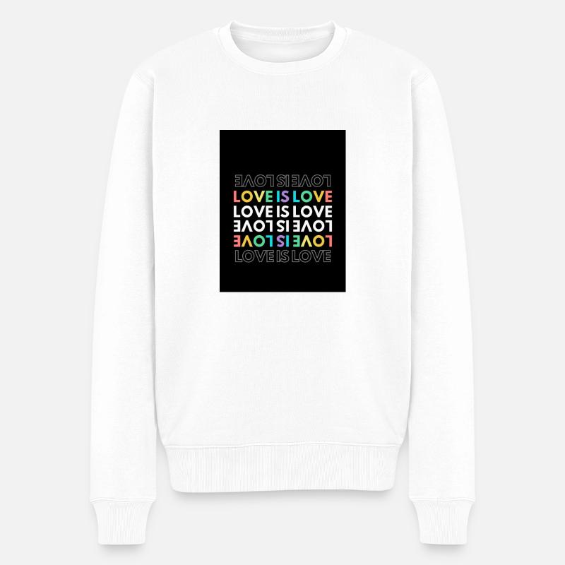 Love is Love - Männer Premium Bio Pullover - Weiß