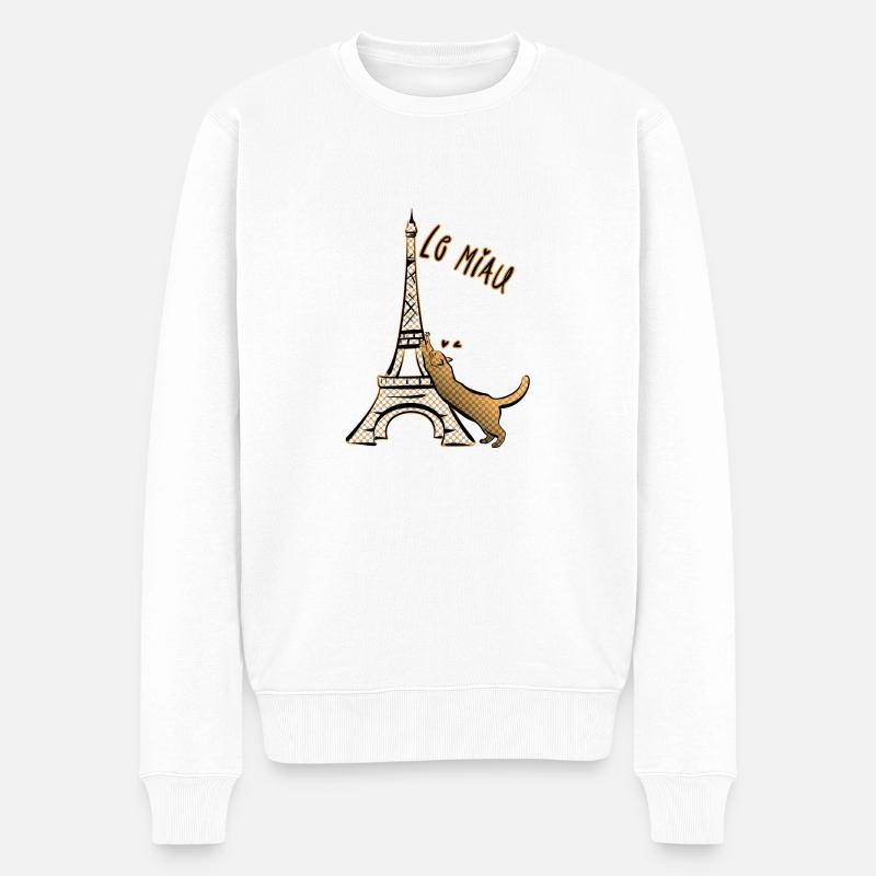 Le miau - Männer Premium Bio Pullover - Weiß