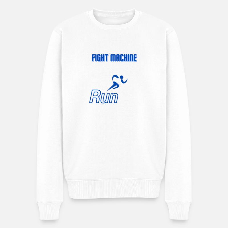 Run fight machine - Männer Premium Bio Pullover - Weiß