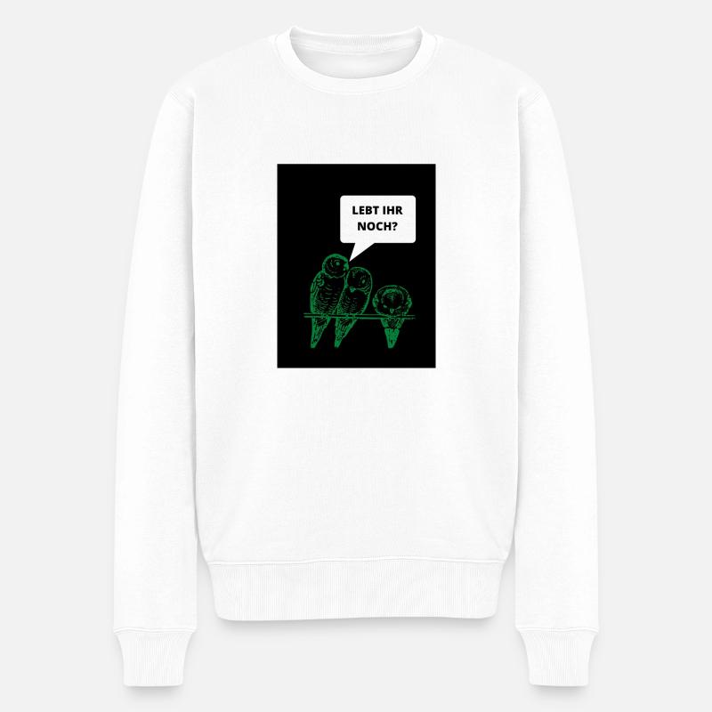 Vögel - Männer Premium Bio Pullover - Weiß