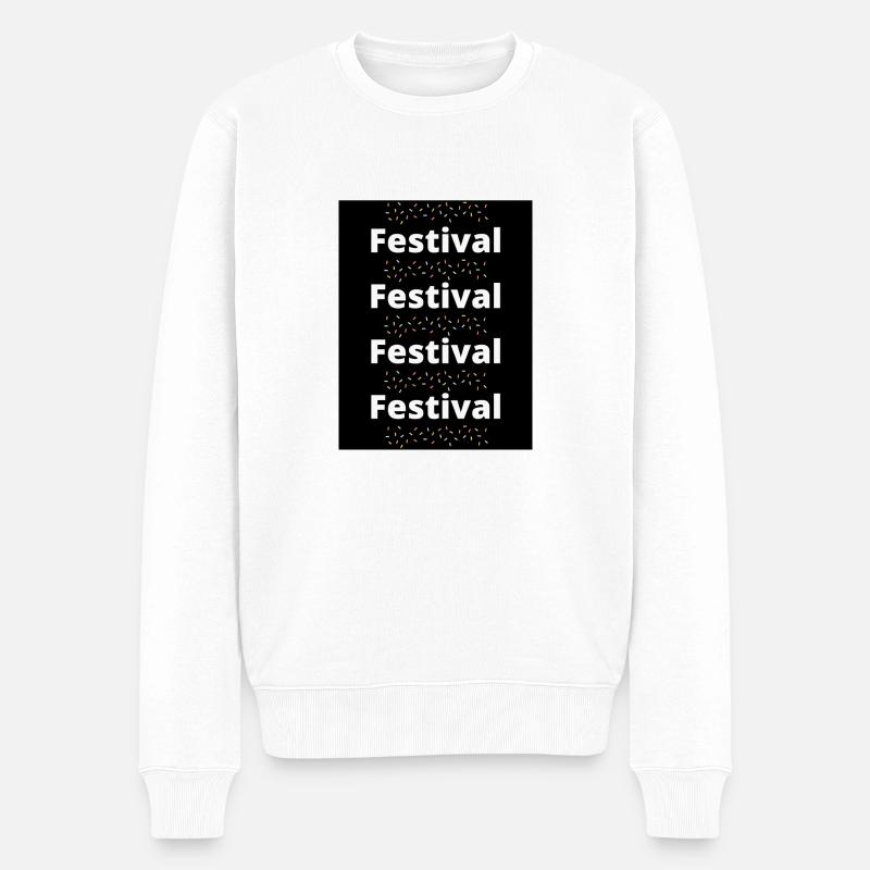 Festival - Männer Premium Bio Pullover - Weiß
