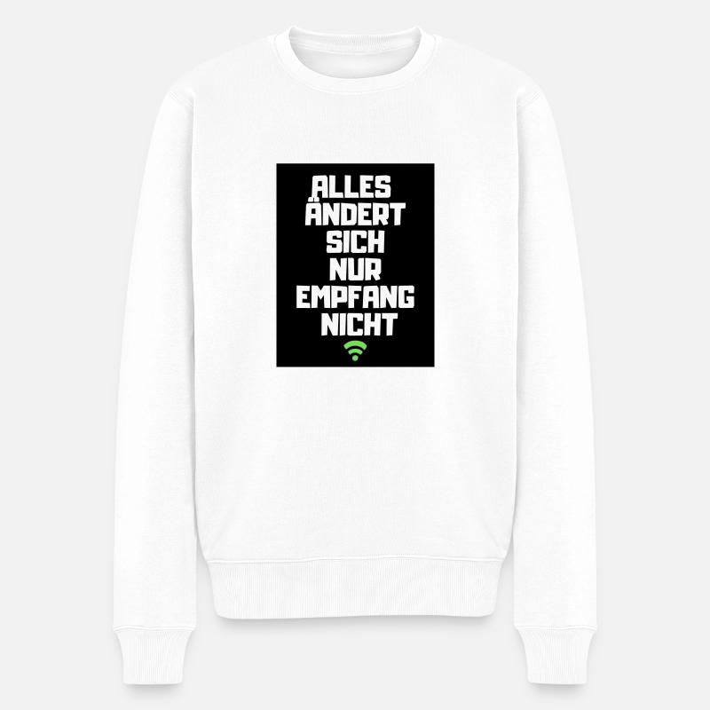 Slow W-LAN - Männer Premium Bio Pullover - Weiß