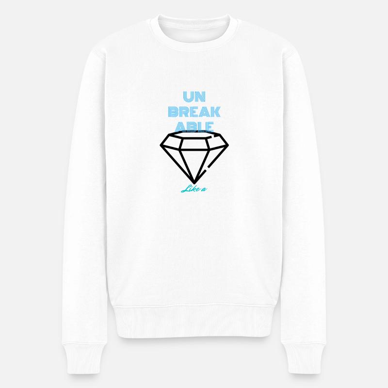 UNBREAKABLE Diamond - Männer Premium Bio Pullover - Weiß
