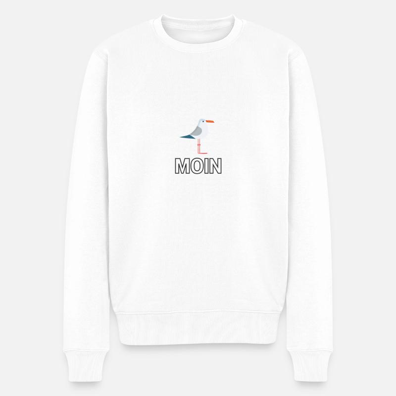 Moin Möwe - MoinJour - Männer Premium Bio Pullover - Weiß