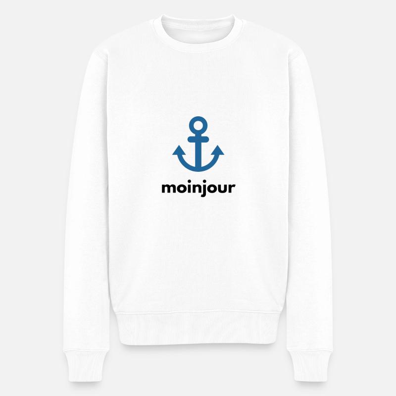 Meer Anker - MoinJour - Männer Premium Bio Pullover - Weiß