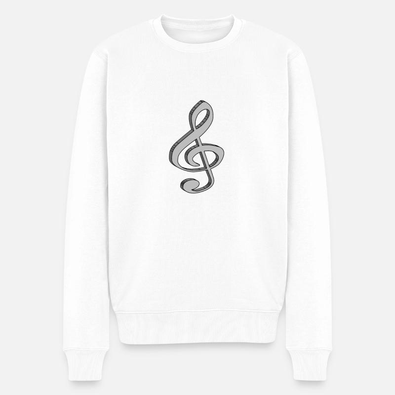 Clef aiguë en 3D - Pull Premium bio Homme - blanc