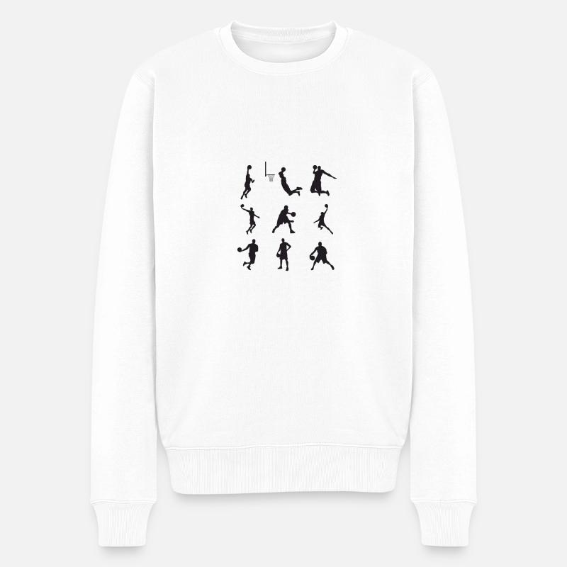 Basketballspieler - Männer Premium Bio Pullover - Weiß