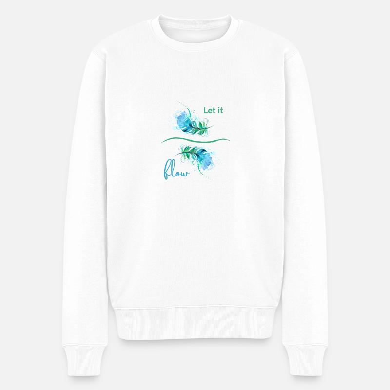Let It Flow - Männer Premium Bio Pullover - Weiß