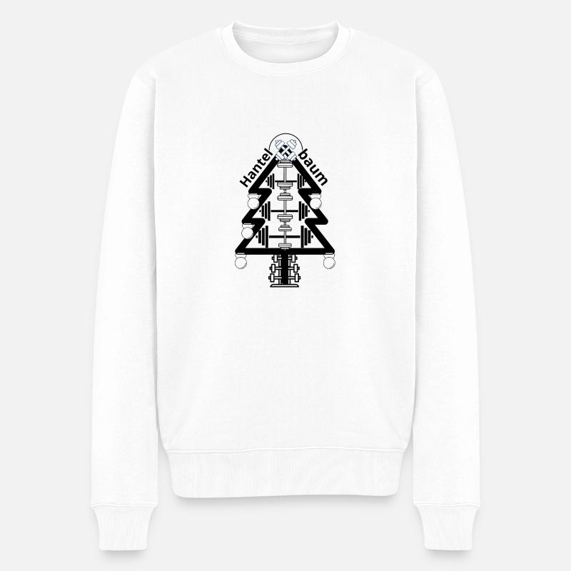 Hantelbaum - Männer Premium Bio Pullover - Weiß