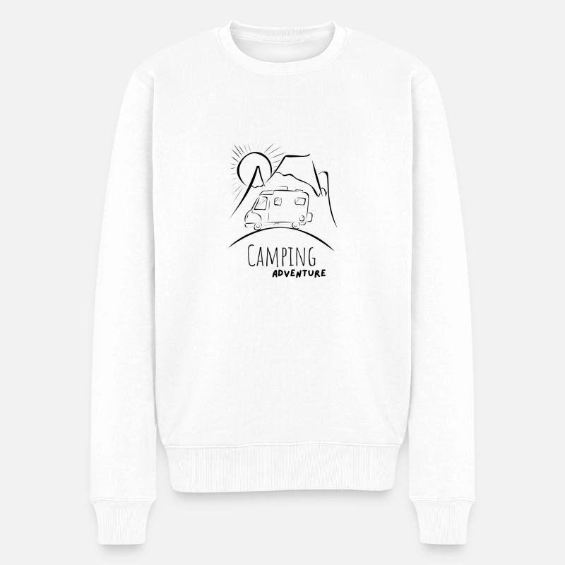 Camping Adventure - Männer Premium Bio Pullover - Weiß