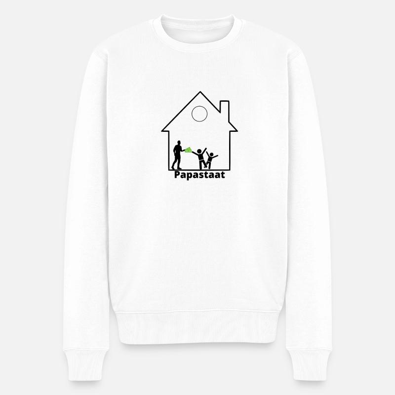 Papastaat - Männer Premium Bio Pullover - Weiß