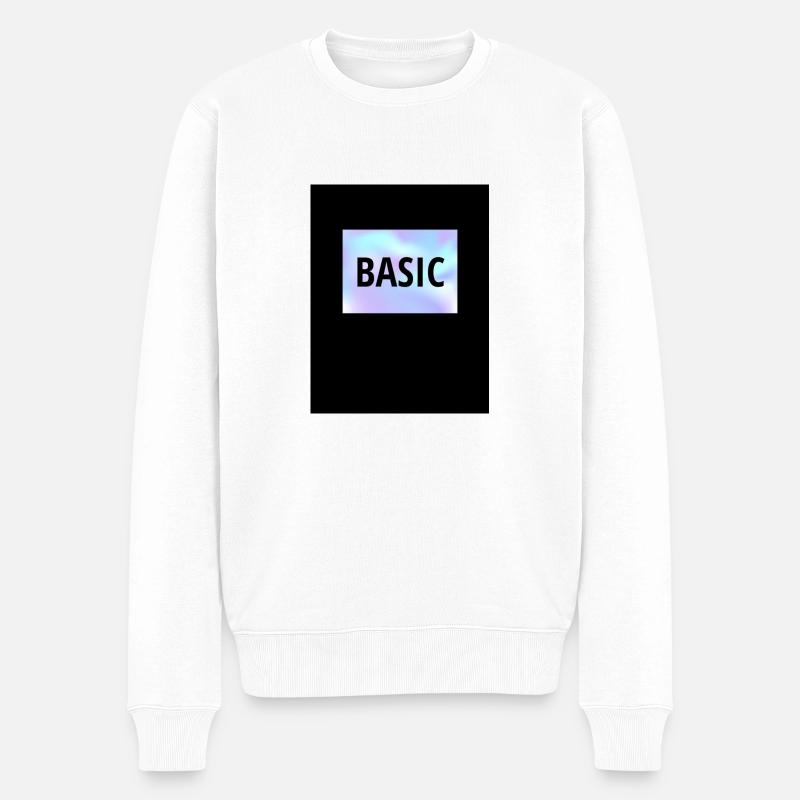 Basic - Männer Premium Bio Pullover - Weiß