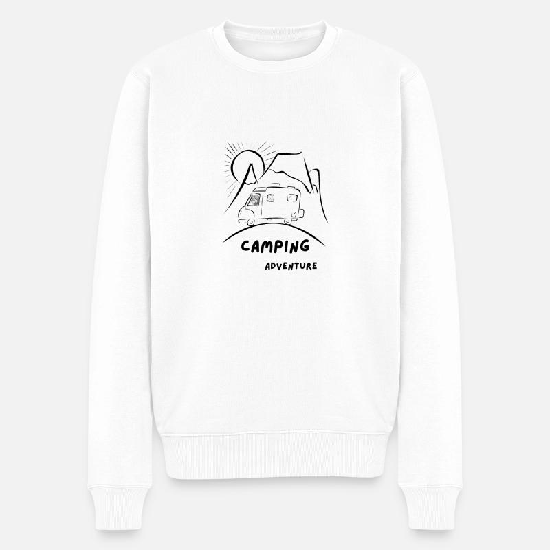 Camping Adventure - Wohnmobile Design - Männer Premium Bio Pullover - Weiß