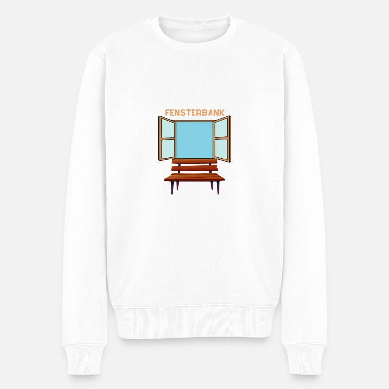 Fensterbank - Männer Premium Bio Pullover - Weiß