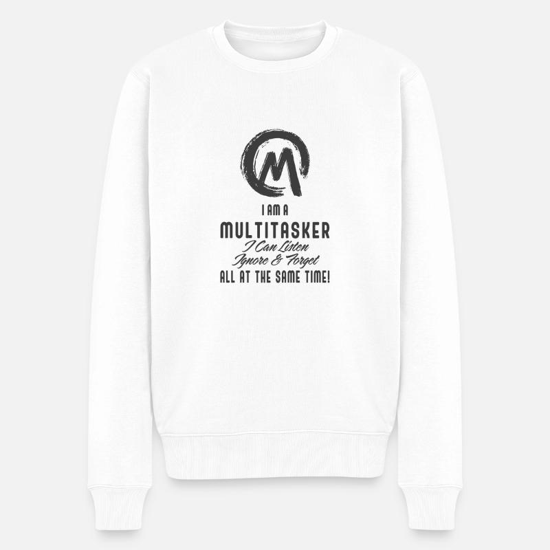 Je suis multitâche - Pull Premium bio Homme - blanc