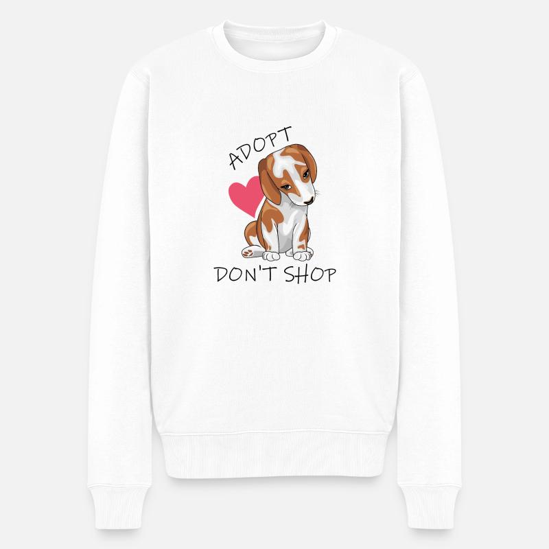 Süßer Beagle. Adoptieren - Männer Premium Bio Pullover - Weiß