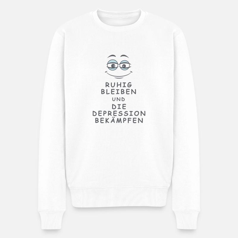 Depression bekämpfen - Männer Premium Bio Pullover - Weiß