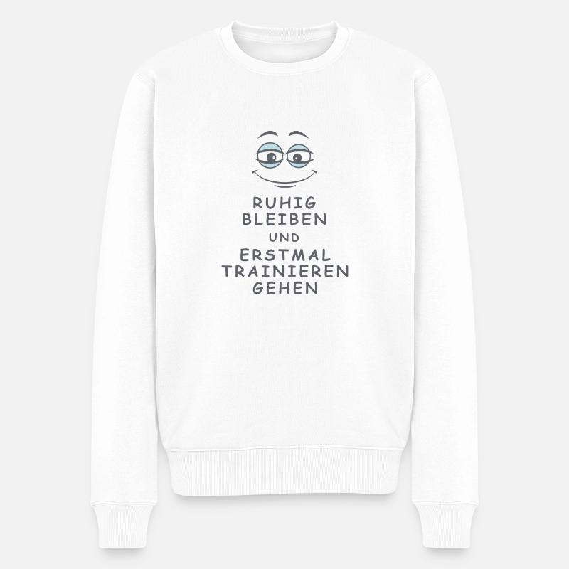 Trainieren gehen - Männer Premium Bio Pullover - Weiß