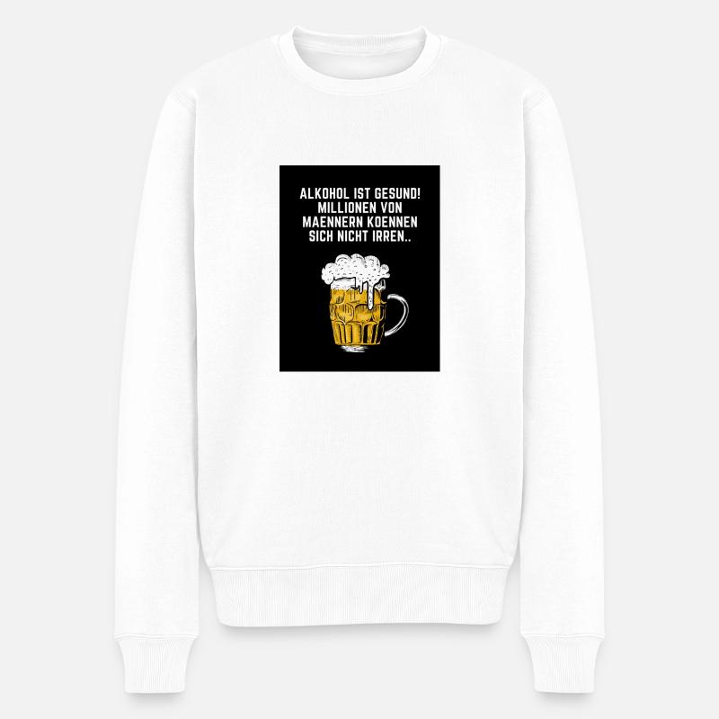 BIER IST GESUND - Männer Premium Bio Pullover - Weiß