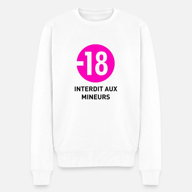 Interdit aux mineurs rose - Pull Premium bio Homme - blanc