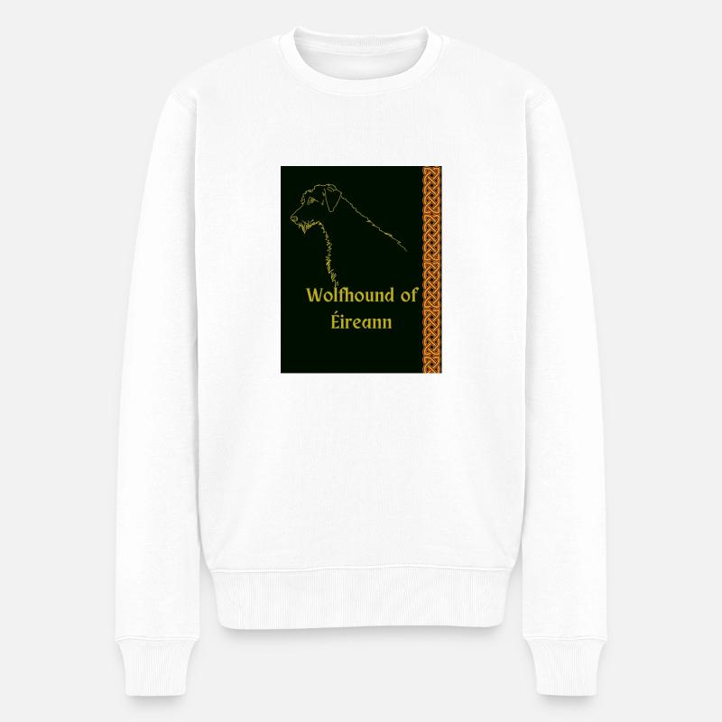Wolfshund von Éireann. - Männer Premium Bio Pullover - Weiß