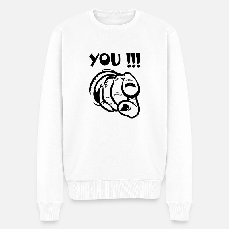 Hand YOU!!! - Männer Premium Bio Pullover - Weiß
