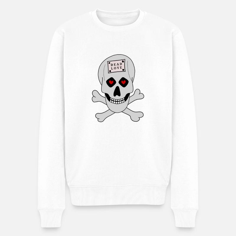 Crâne - Amour mort - Pull Premium bio Homme - blanc