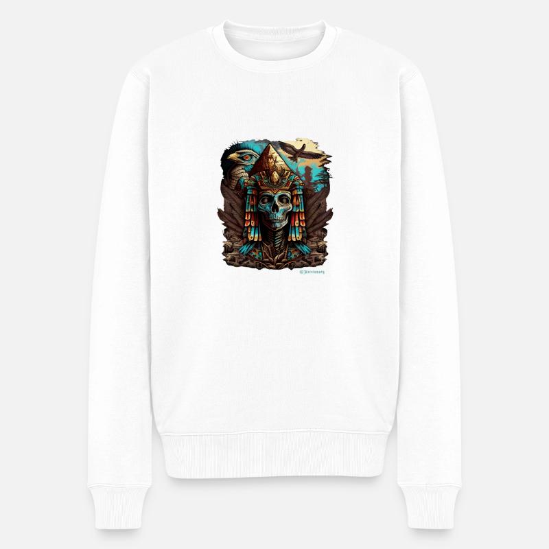 Der Geist von Sobek-Ra - Männer Premium Bio Pullover - Weiß