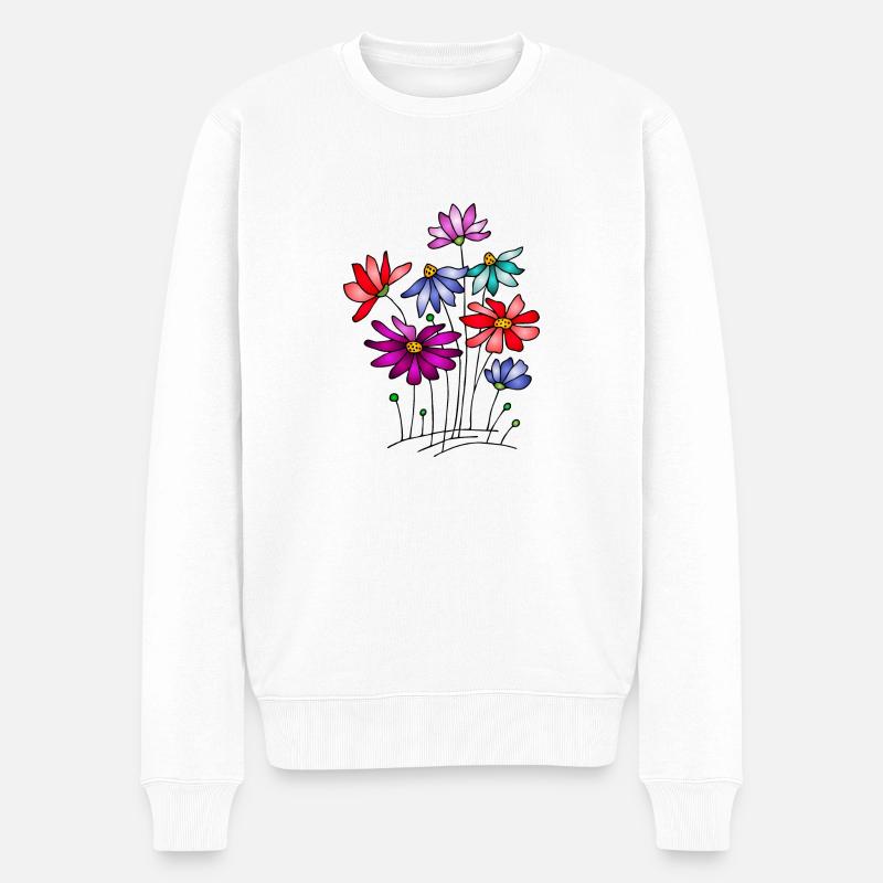 Fleur - Pull Premium bio Homme - blanc