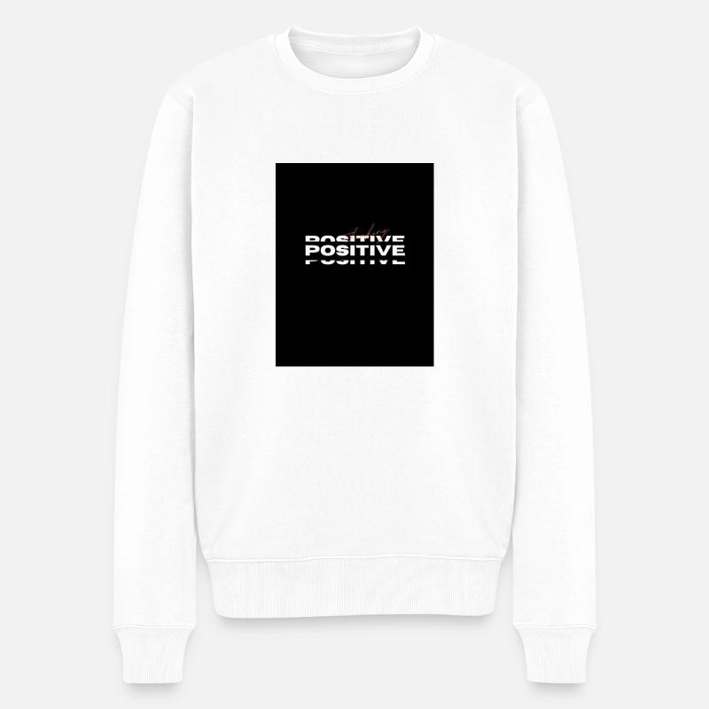 Positive T Shirt - Männer Premium Bio Pullover - Weiß