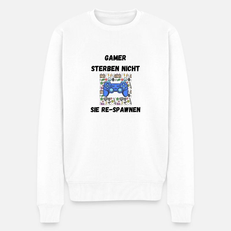 Gaming - Männer Premium Bio Pullover - Weiß