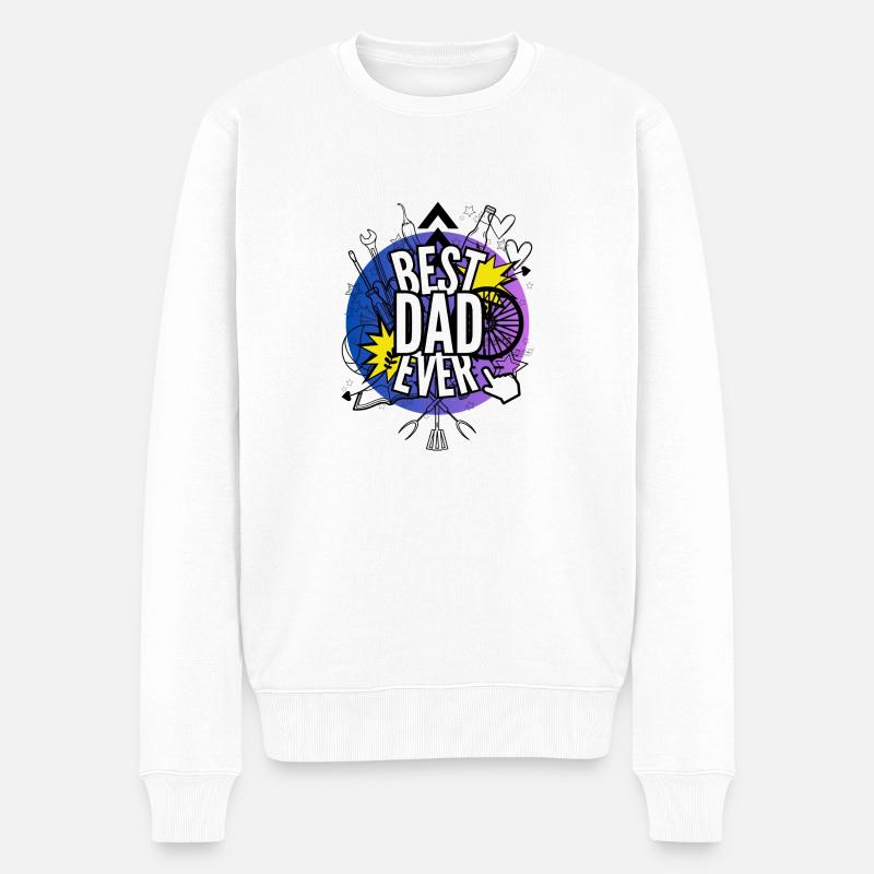 Bester Vater aller Zeiten - Männer Premium Bio Pullover - Weiß