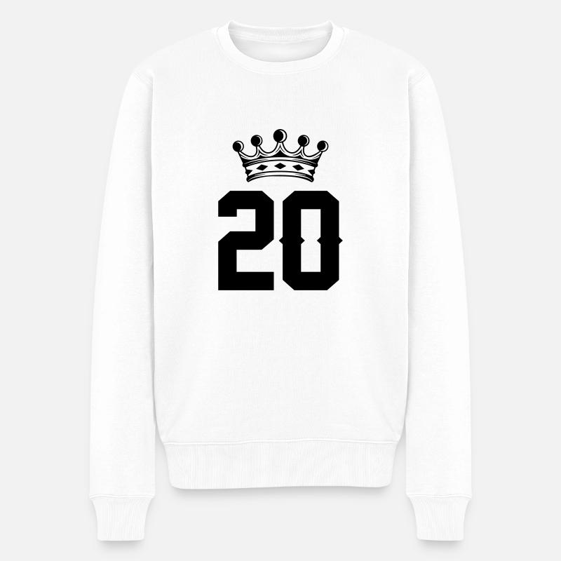 20 couronnes - Pull Premium bio Homme - blanc