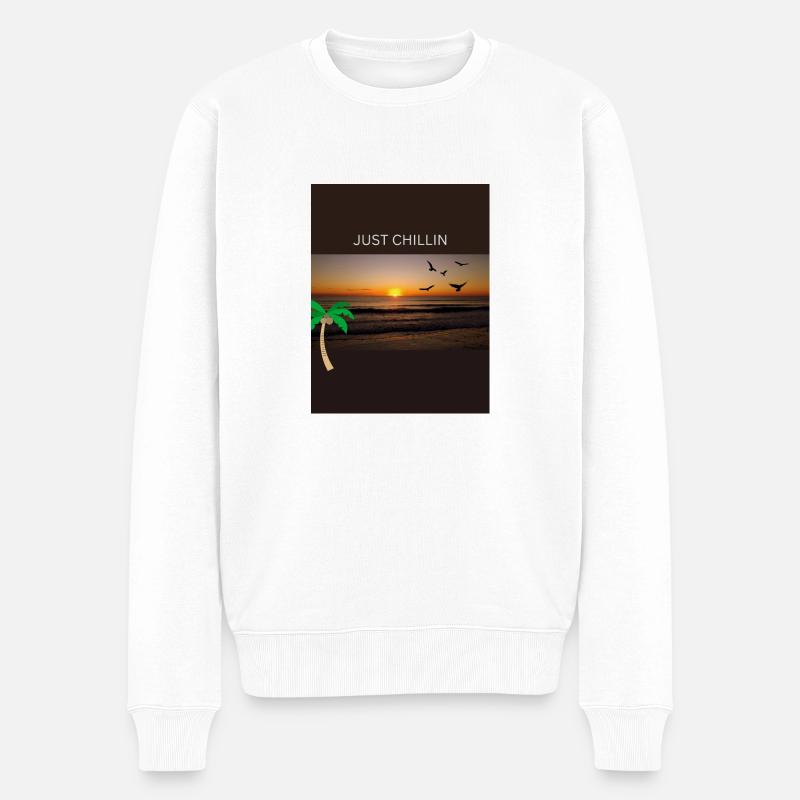 Sonnenuntergang - Männer Premium Bio Pullover - Weiß