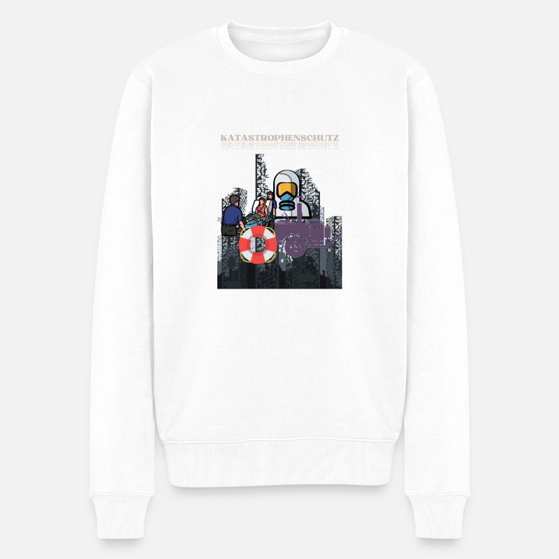 Katastrophenschutz - Männer Premium Bio Pullover - Weiß