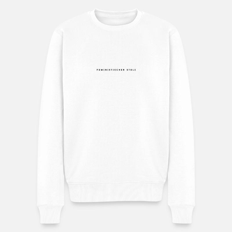 Feministischer Stolz - Starke Frauen, starke Welt. - Männer Premium Bio Pullover - Weiß