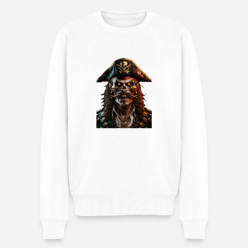 Pirat - Männer Premium Bio Pullover - Weiß