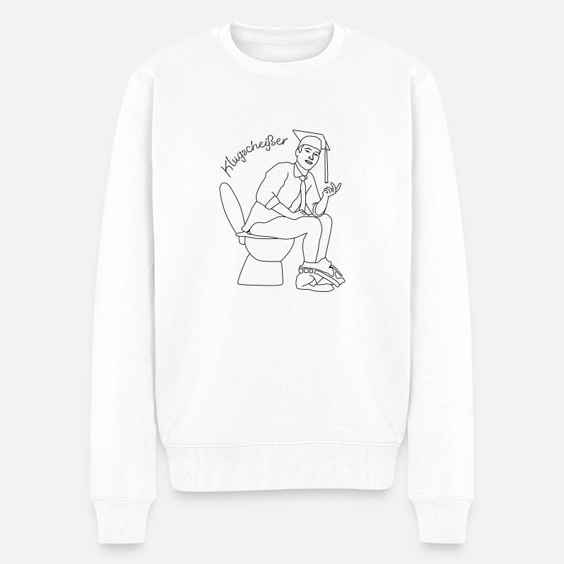 klugscheisser 5 - Männer Premium Bio Pullover - Weiß