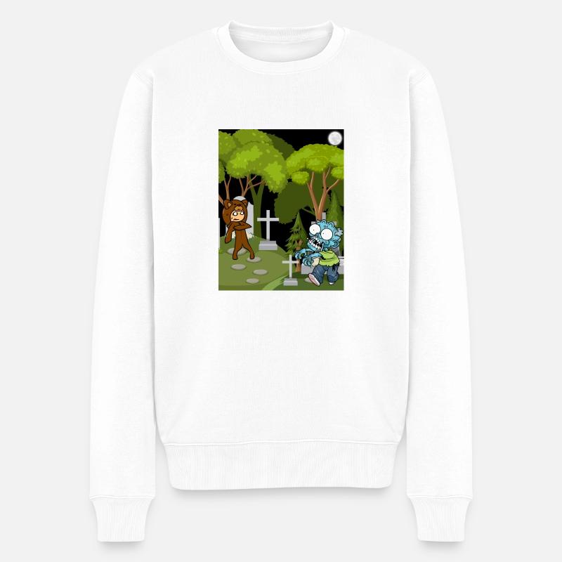 Friedhof der Zombies - Männer Premium Bio Pullover - Weiß