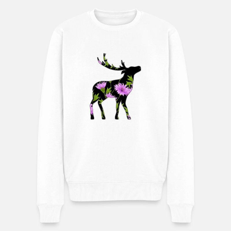 Cerf - Pull Premium bio Homme - blanc
