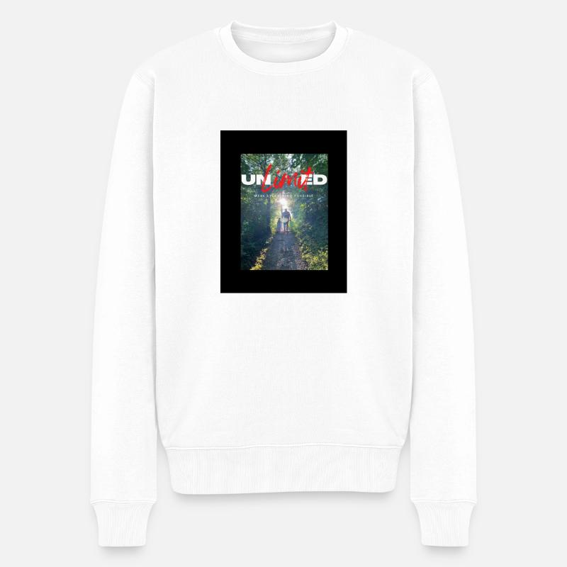 Vater Tochter - Männer Premium Bio Pullover - Weiß