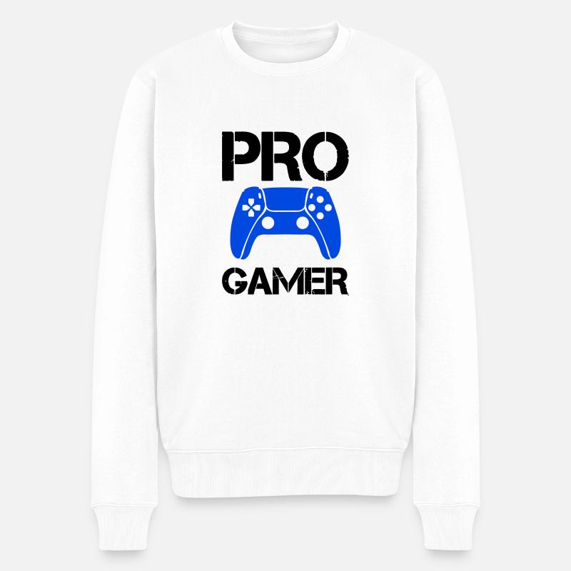 pro gamer - Männer Premium Bio Pullover - Weiß