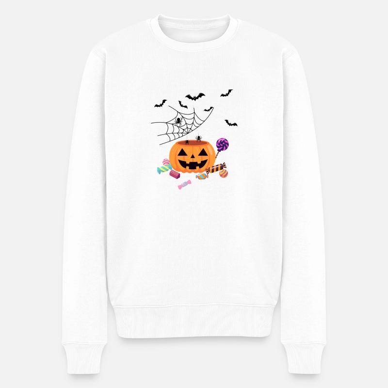 Citrouille Helloween - Pull Premium bio Homme - blanc