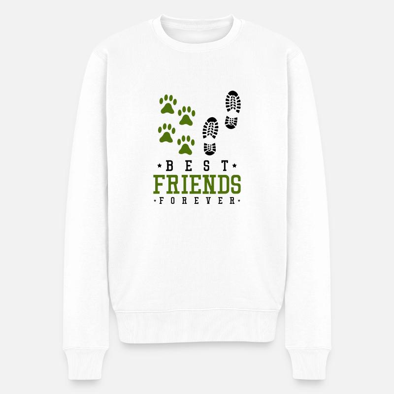 best friends forever 02 - Männer Premium Bio Pullover - Weiß