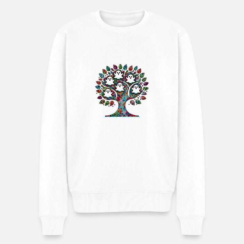 Mosaïque Ghost Tree T-shirt - Pull Premium bio Homme - blanc