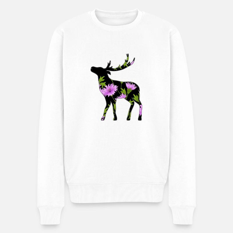 Cerf - Pull Premium bio Homme - blanc