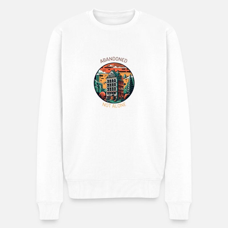 "Verlassen, nicht allein" - Männer Premium Bio Pullover - Weiß