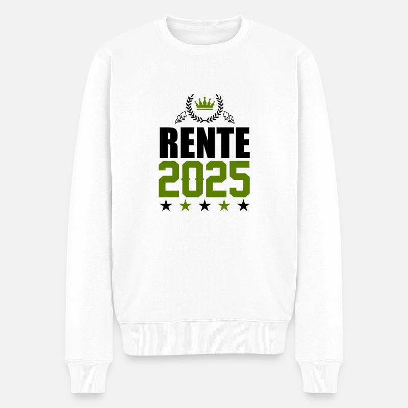 rente 2025 - Männer Premium Bio Pullover - Weiß