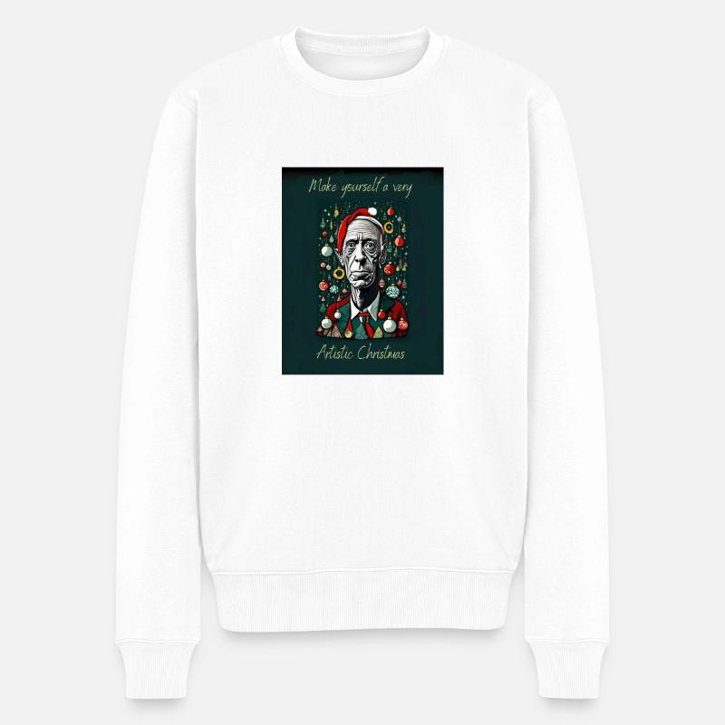 Faites-vous un Noël très artistique - Pull Premium bio Homme - blanc